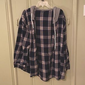 Hooded Flannel Button Up PLUS SIZE 5X fits 2-3X